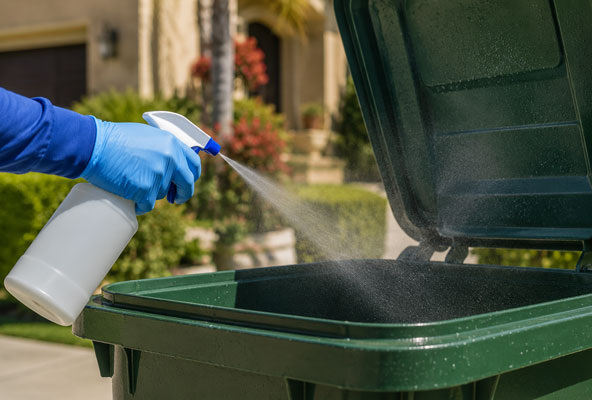 Deodorizing trash bins