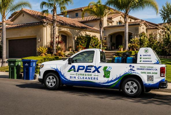 Curbside trash bin cleaning visit
